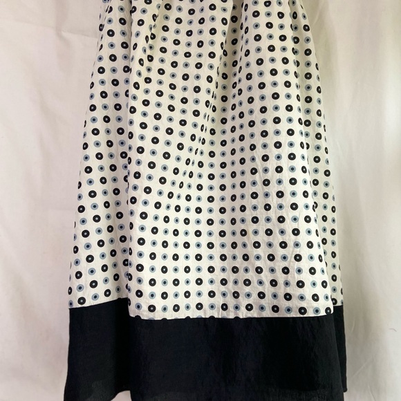 Y Apparel black on cream circular geometric print sundress  SZ  L - Picture 3 of 9